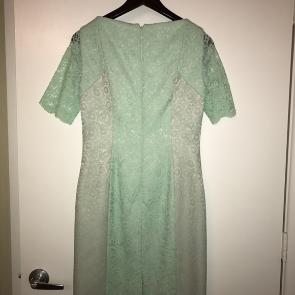 Tahari  ASL Sea Glass Lace Shift Dress Size 4 - Picture 4 of 4